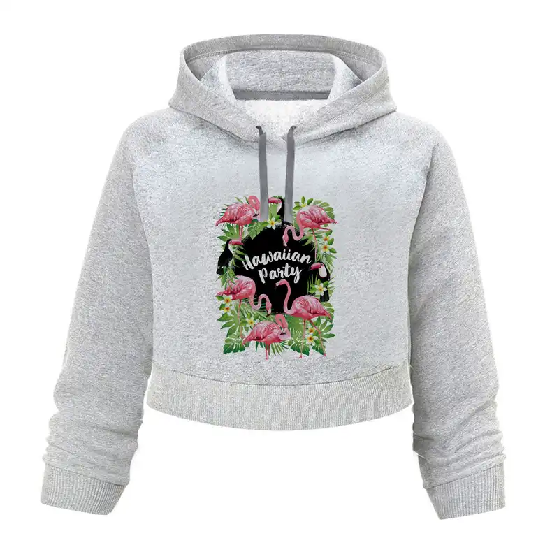 هودی کراپ زنانه مدل فلامینگو  کد L451 t