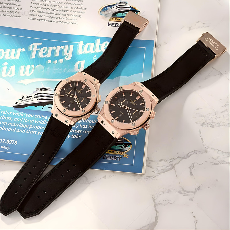 ست ساعت مچی عقربه ای  زنانه و مردانه  مدل تک موتوره کلاسیک کد 3