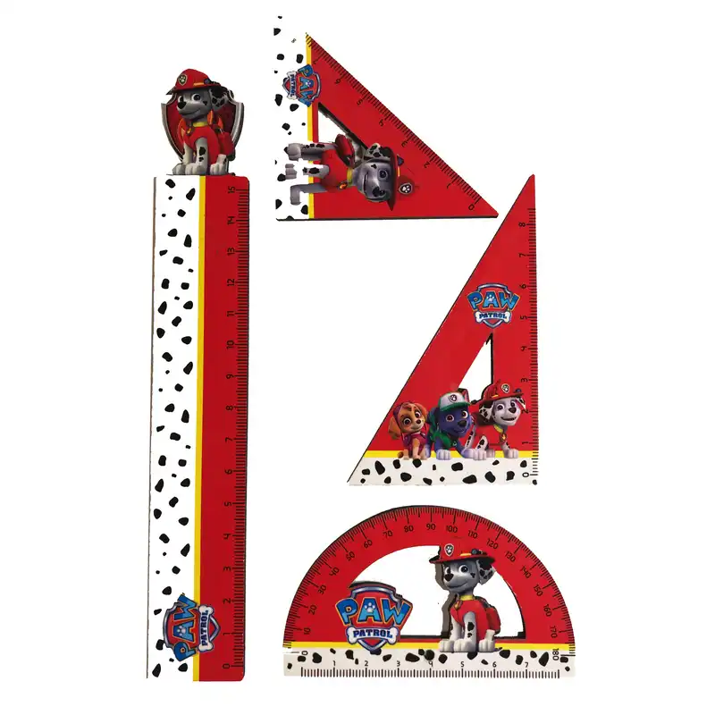 ست خط کش طرح سگ نگهبان کد R4 مجموعه 4 عددی