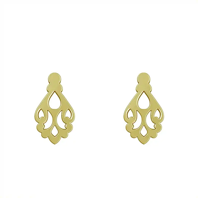 گوشواره طلا 18 عیار زنانه مدوپد مدل هندسی کد GA1-15181