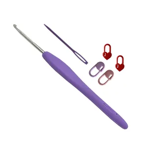 قلاب بافتنی مدل ZHL-Z-2.5 به همراه سنجاق نشانه گذار بافتنی و سوزن دوخت کاموا مجموعه 6 عددی