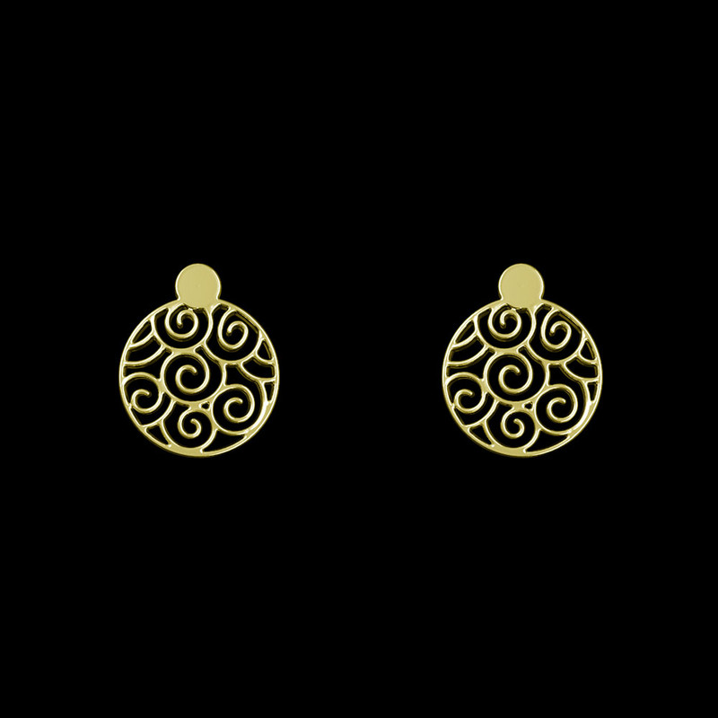 گوشواره طلا 18 عیار زنانه مدوپد مدل هندسی کد GA1-15212