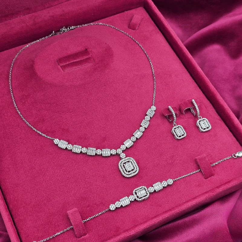 نیم ست نقره زنانه مدل Mrj6890