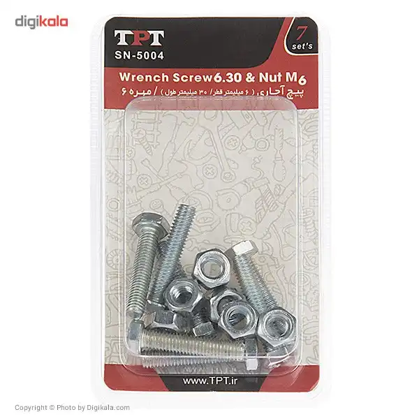مجموعه 7 عددی پیچ و مهره تی پی تی مدل SN-5004