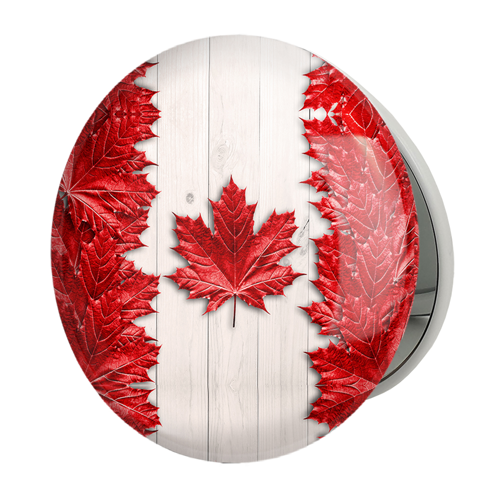 آینه جیبی خندالو طرح پرچم کانادا مدل تاشو کد 20600 