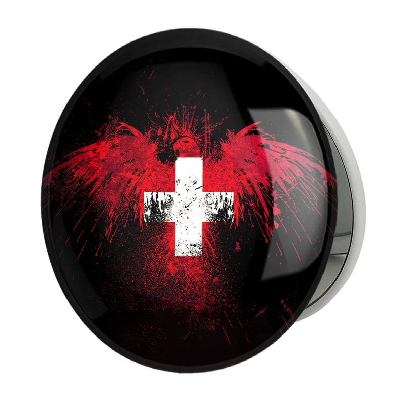 آینه جیبی خندالو طرح پرچم سوئیس مدل تاشو کد 20423 