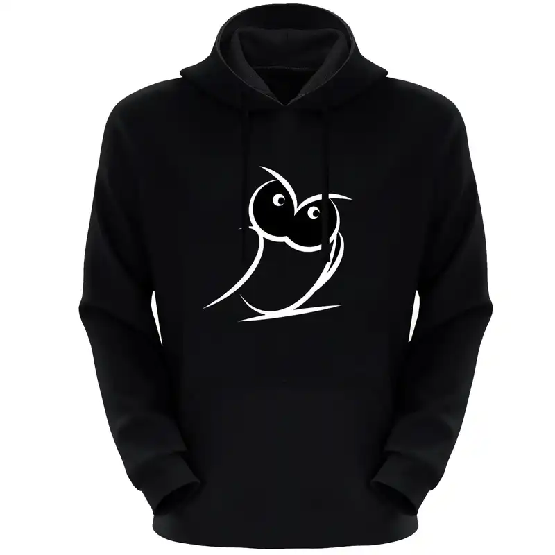 هودی زنانه مدل جغد f341 رنگ مشکی