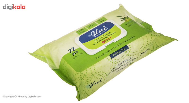 دستمال مرطوب یونی لد مدل Antibacterial Hand Cleansing With Olive Oil بسته 72 عددی