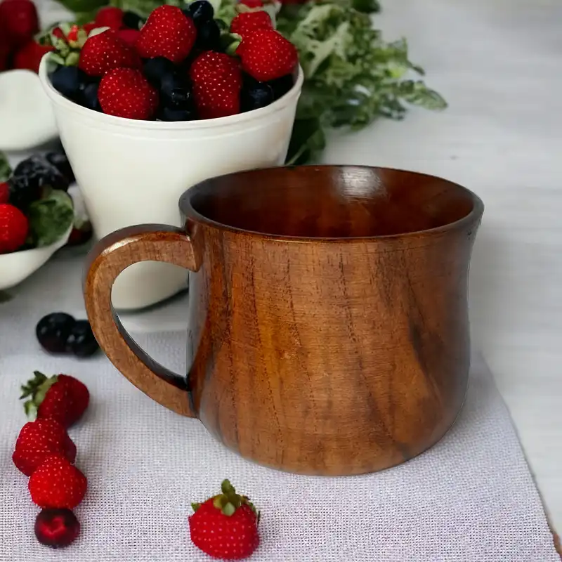 لیوان چوبی مدل دسته دار نفیس