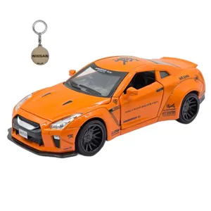 ماکت ماشین ناب سل مدل نیسان جی تی آر فلزی موزیکال چراغدار اسپرت NISSAN GTR SPORT به همراه جاسوییچی