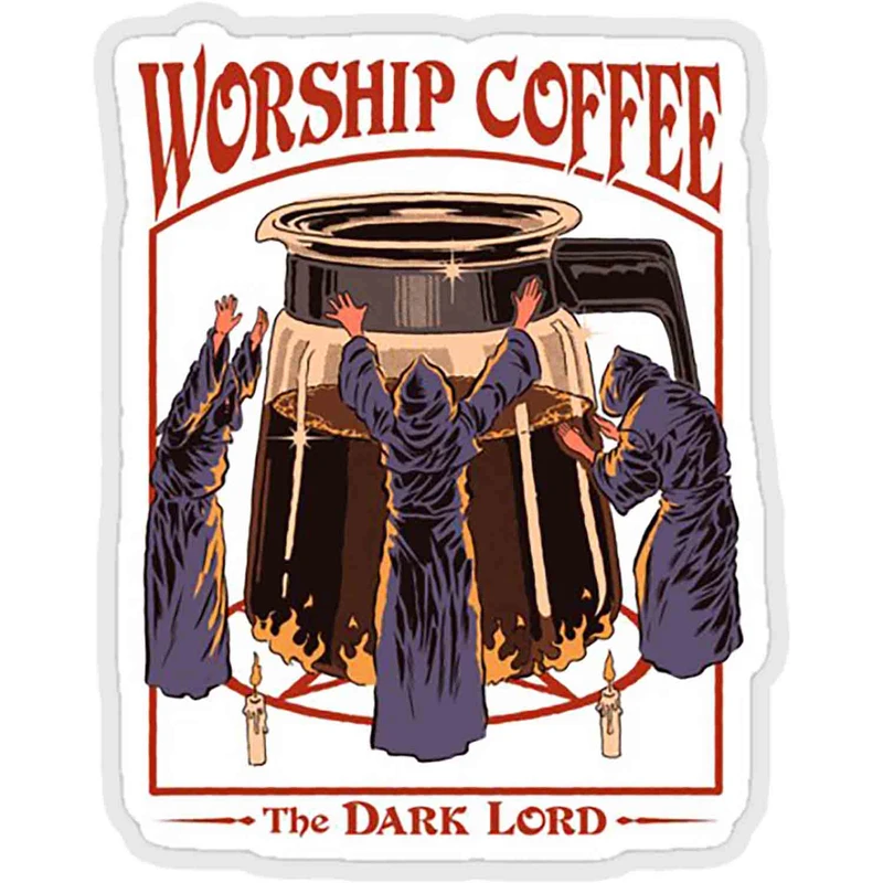استیکر لپ تاپ طرح worship coffee کد ST2061