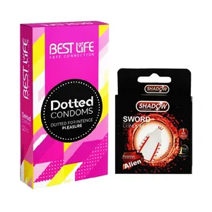 کاندوم بست لایف مدل Dotted بسته 12 عددی به همراه کاندوم شادو مدل Sword بسته 1 عددی