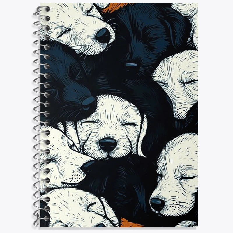 دفتر زبان 50 برگ خندالو مدل سه خط طرح سگ های بامزه کد N1979