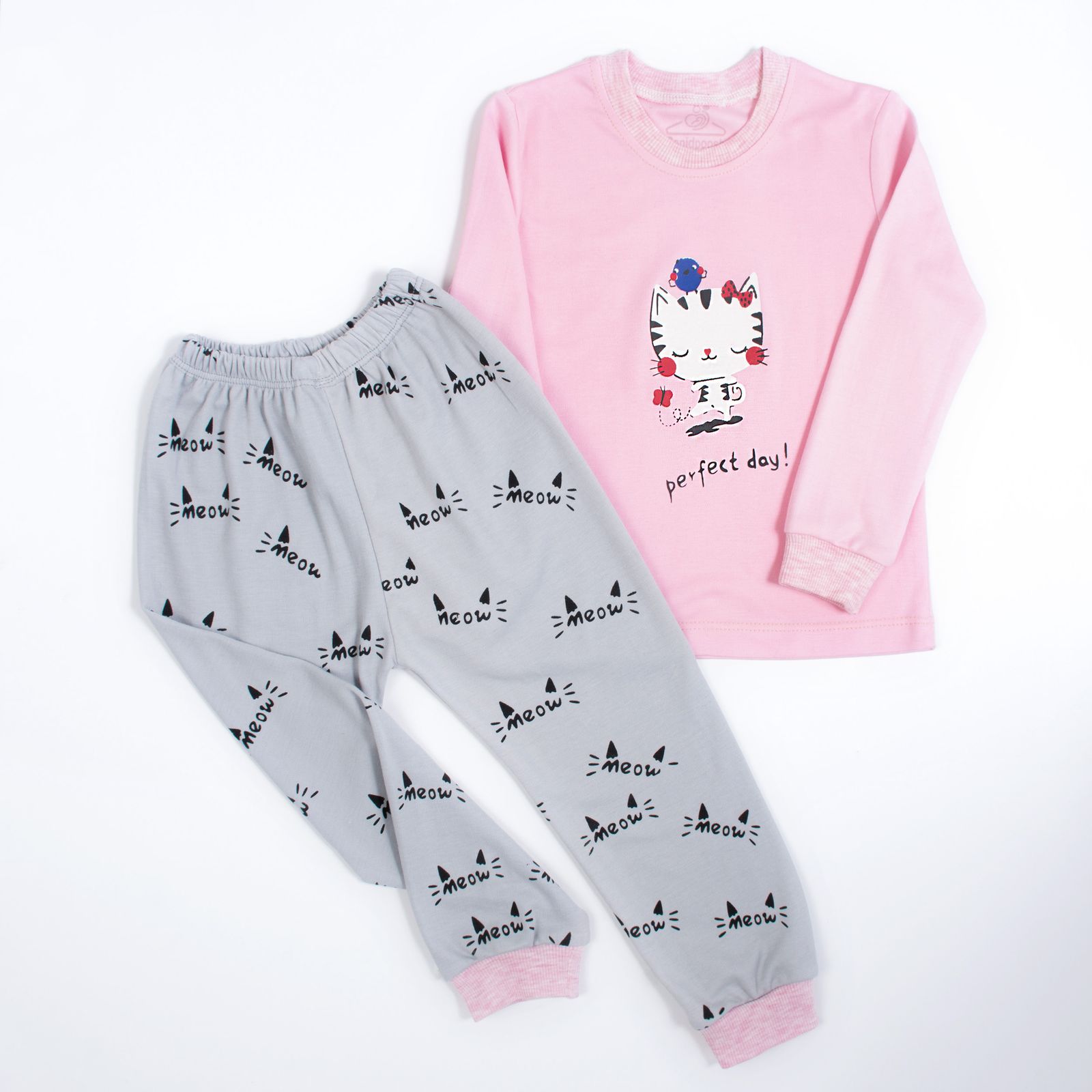 ست تی شرت آستین بلند و شلوار بچگانه سپیدپوش مدل گربه کد 1402310 -  - 5