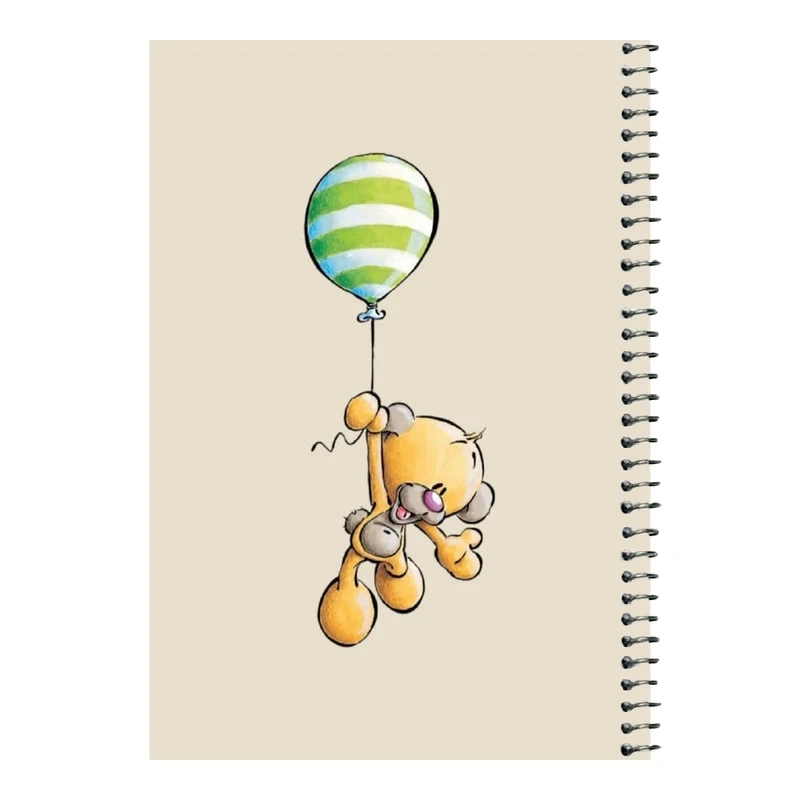 دفتر مشق 80 برگ اس جی مدل خرس و بادکنک راه راه    