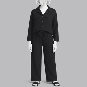 ست شومیز و شلوار زنانه مدل کایرا رنگ مشکی