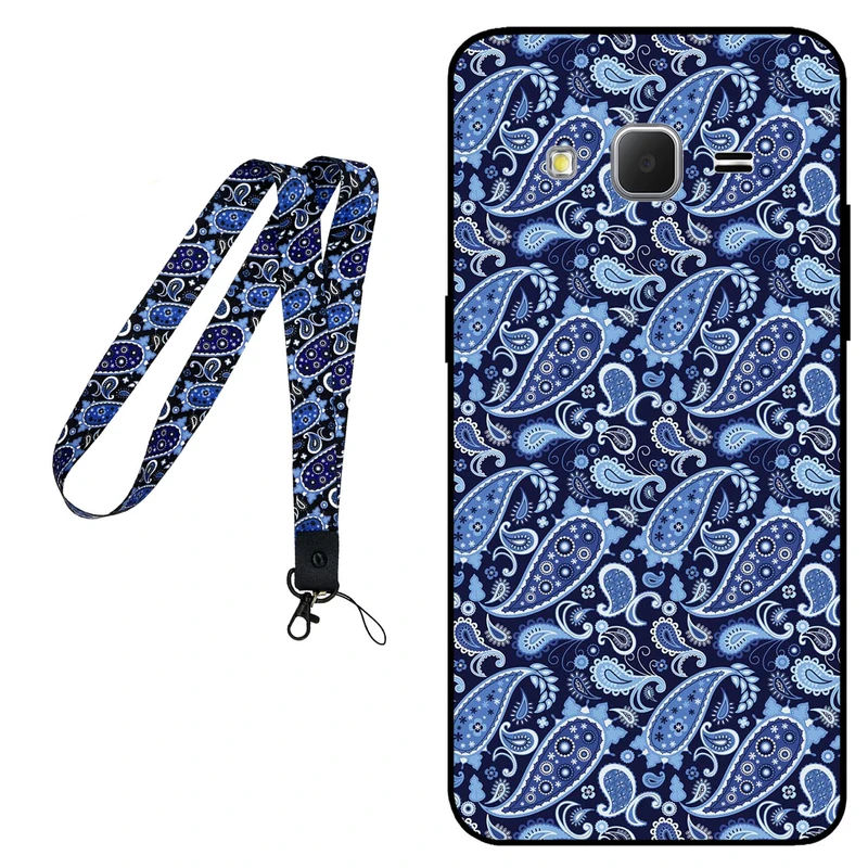 کاور مگافون طرح بته جقه مدل 0026 مناسب برای گوشی موبایل سامسونگ Galaxy J2 2015 به همراه بند گردنی
