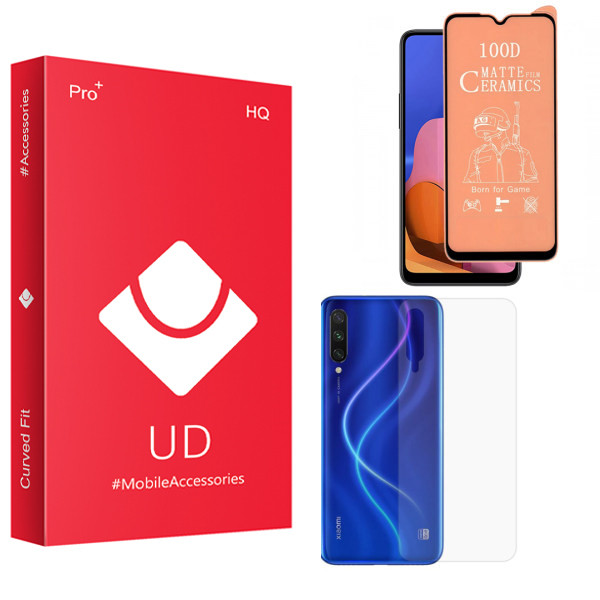 محافظ صفحه نمایش سرامیکی مات یو دی مدل HQ مناسب برای گوشی موبایل شیائومی Mi a3 به همراه محافظ پشت گوشی