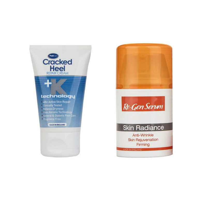 کرم ترمیم کننده ترک پا سیلکیا مدل K+ حجم 35 میلی لیتر به همراه سرم ترمیم کننده پوست مدل PCL حجم 50 میلی لیتر