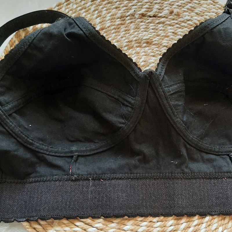 سوتین زنانه مدل کتان تمام نخ طرح کش پهن