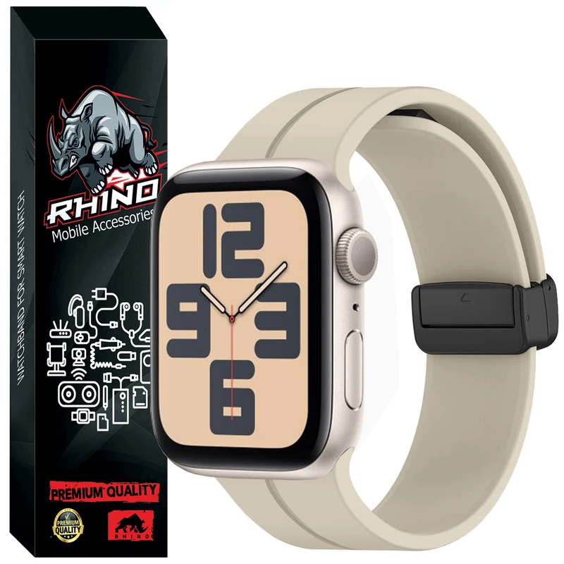 بند راینو مدل Magnet D-Buckle مناسب برای اپل واچ سری SE 2023 44 میلی متری