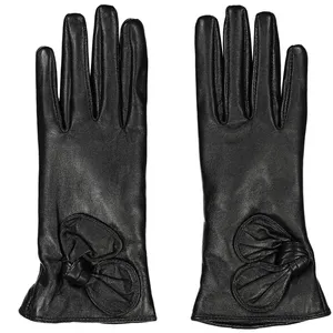 دستکش زنانه چرم مشهد مدل Black R0162