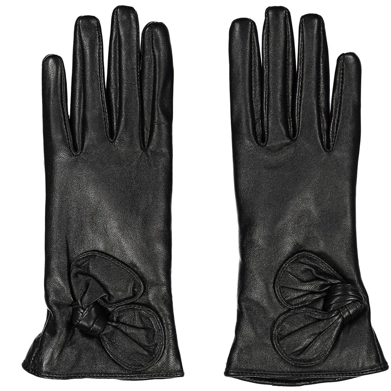 دستکش زنانه چرم مشهد مدل Black R0162