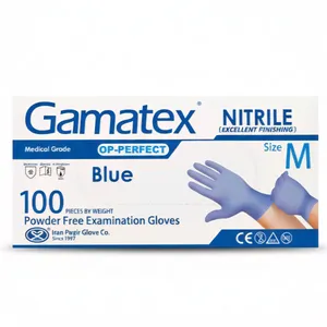 دستکش نیتریل غیر پودری حریر مدل اوپی پرفکت سایز متوسط (M) بسته ۱۰۰ عددی