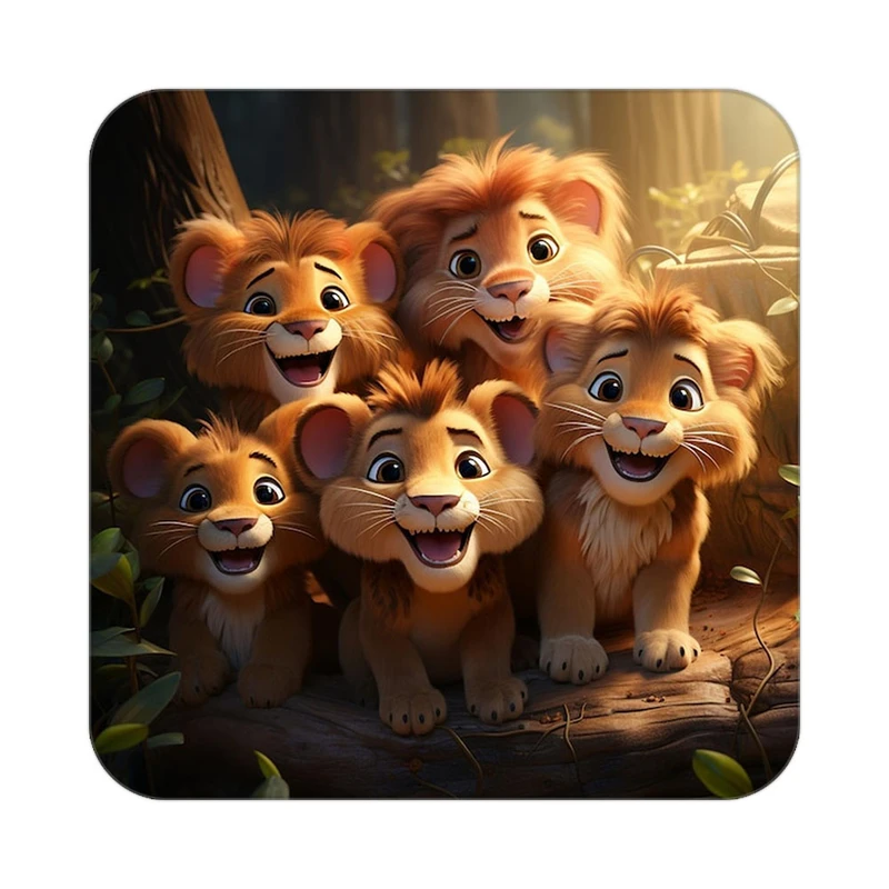 زیر لیوانی کاکتی طرح شیر مدل mp23817