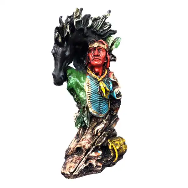مجسمه دنیا دکوری سرمد مدل سرخپوست و اسب