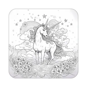 زیر لیوانی کاکتی طرح اسب تک شاخ و یونیکورن مدل mp31131