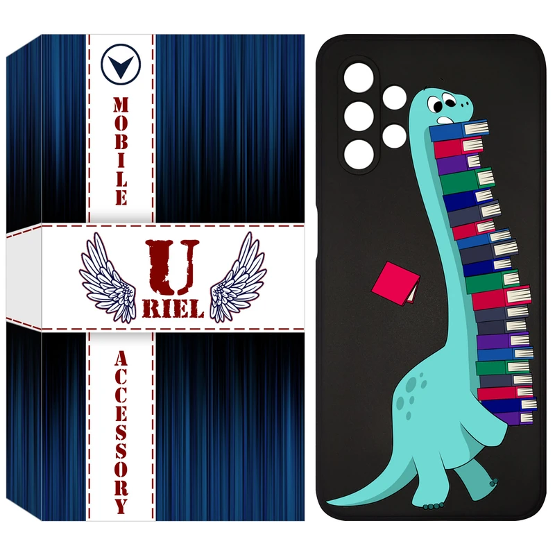 کاور یوریل مدل KSH کد 17 طرح دایناسور کتابخوان مناسب برای گوشی موبایل سامسونگ Galaxy A13 4G