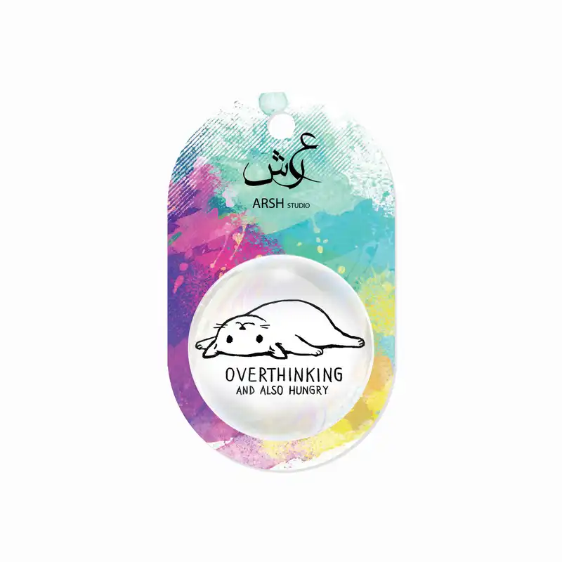 مگنت عرش طرح گربه ملوس Overthinking And Also Hungry کد Asm036