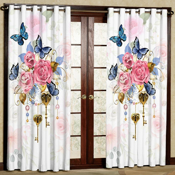 پرده مدل گل هازان پانچی کد 1 سایز 280x140 سانتی متر