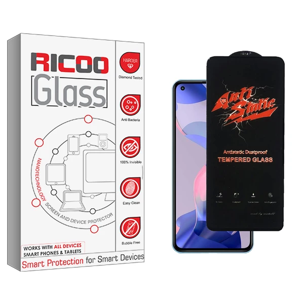 محافظ صفحه نمایش شیشه ای ریکو مدل Ricoo Glass Antistatic مناسب برای گوشی موبایل شیائومی 11 Lite 5G NE 2109119DG