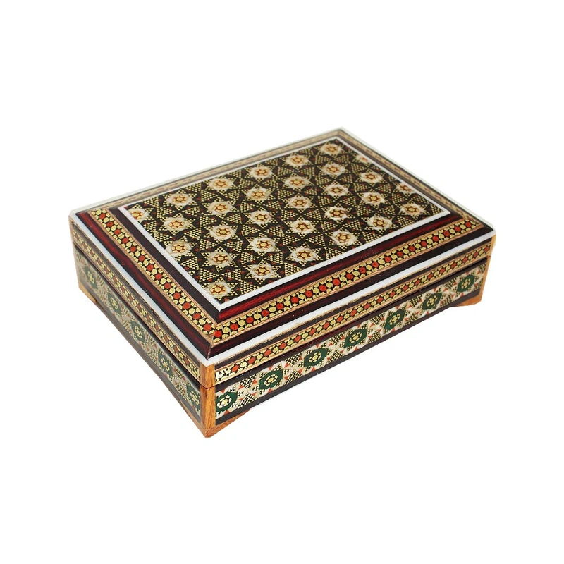 جعبه جواهرات خاتم کاری چوبی اصفهان کد 811-1
