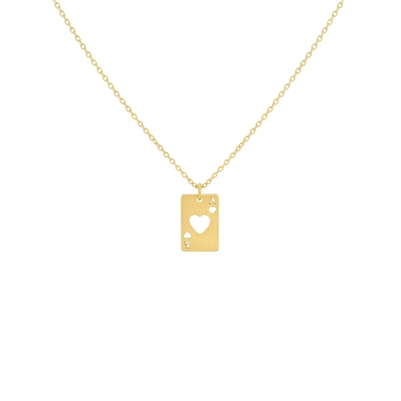 گردنبند طلا 18 عیار زنانه با زنجیر حلقه‌ای (فلامینگو) طلای کامک مدل قلب