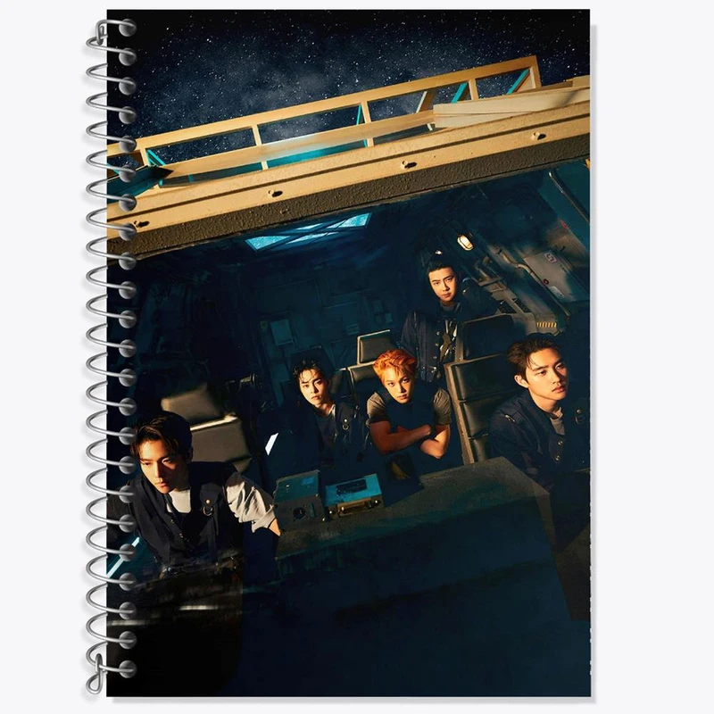 دفتر زبان 50 برگ خندالو مدل دو خط طرح گروه اکسو EXO کد 16829