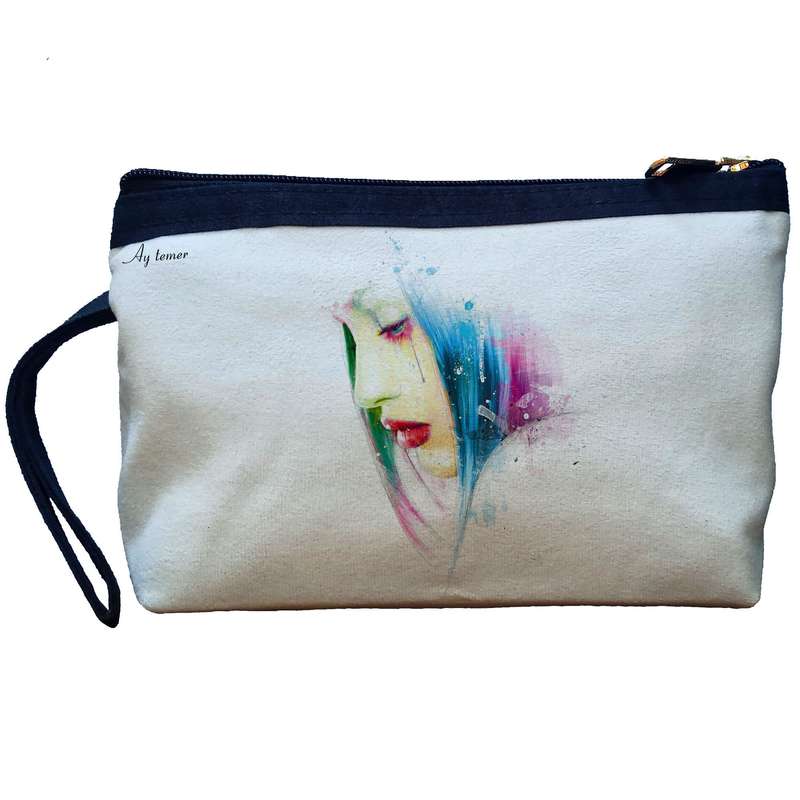 کیف لوازم آرایش زنانه آی تمر مدل نقاشی کد 289