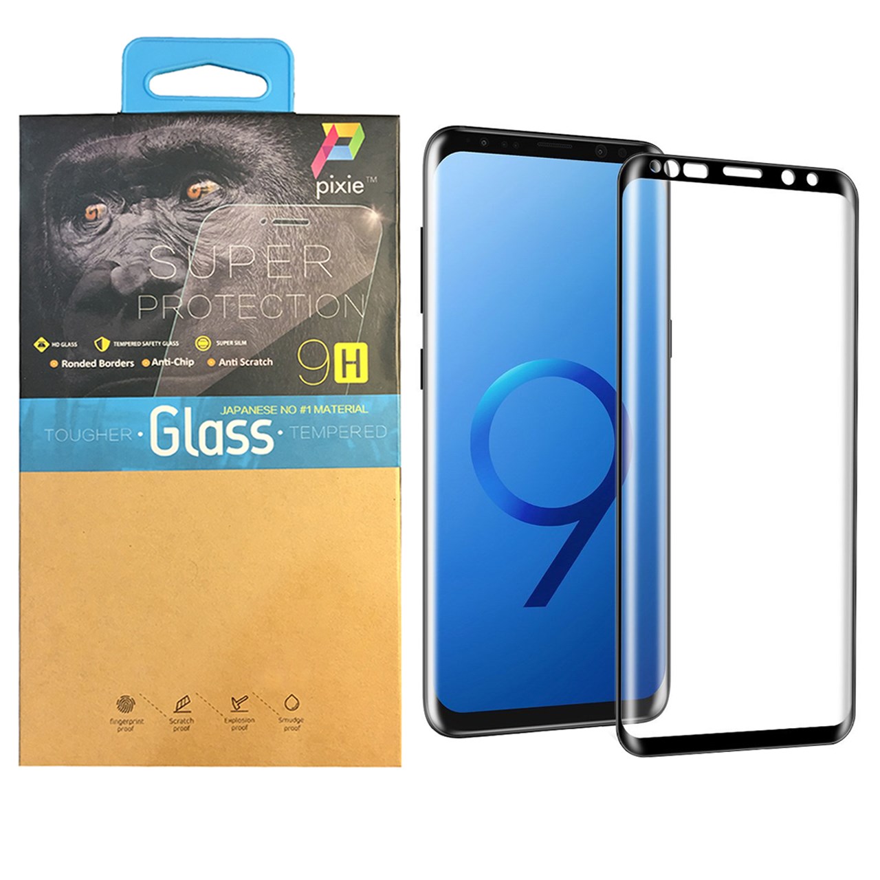 محافظ صفحه نمایش  تمام چسب شیشه ای پیکسی مدل 3D  مناسب برای گوشی سامسونگ گلکسی S9