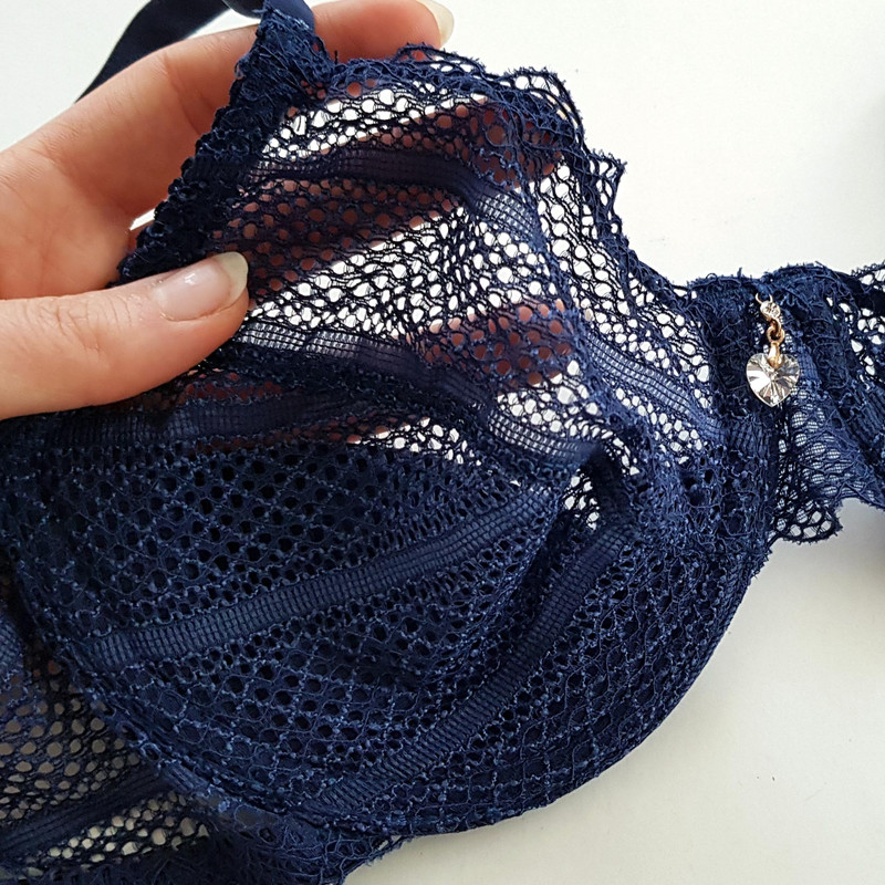 ست شورت و سوتین زنانه میسا مدل فنردار گیپوری کد 4717-6035 رنگ سرمه ای
