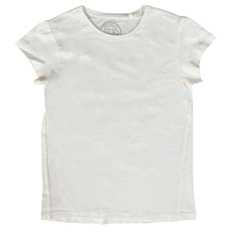 تی شرت آستین کوتاه دخترانه پیاتزا ایتالیا مدل ساده 35673673 رنگ سفید