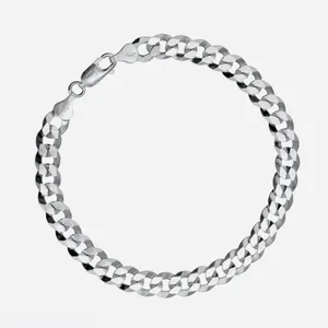 دستبند نقره مردانه مدل کارتی تخت 9.5 