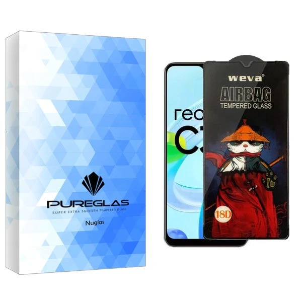 محافظ صفحه نمایش پیور گلس مدل NueGlas Airbag مناسب برای گوشی موبایل ریلمی C30