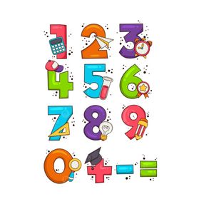 برچسب طرح اعداد انگلیسی کد 690 مجموعه 13 عددی