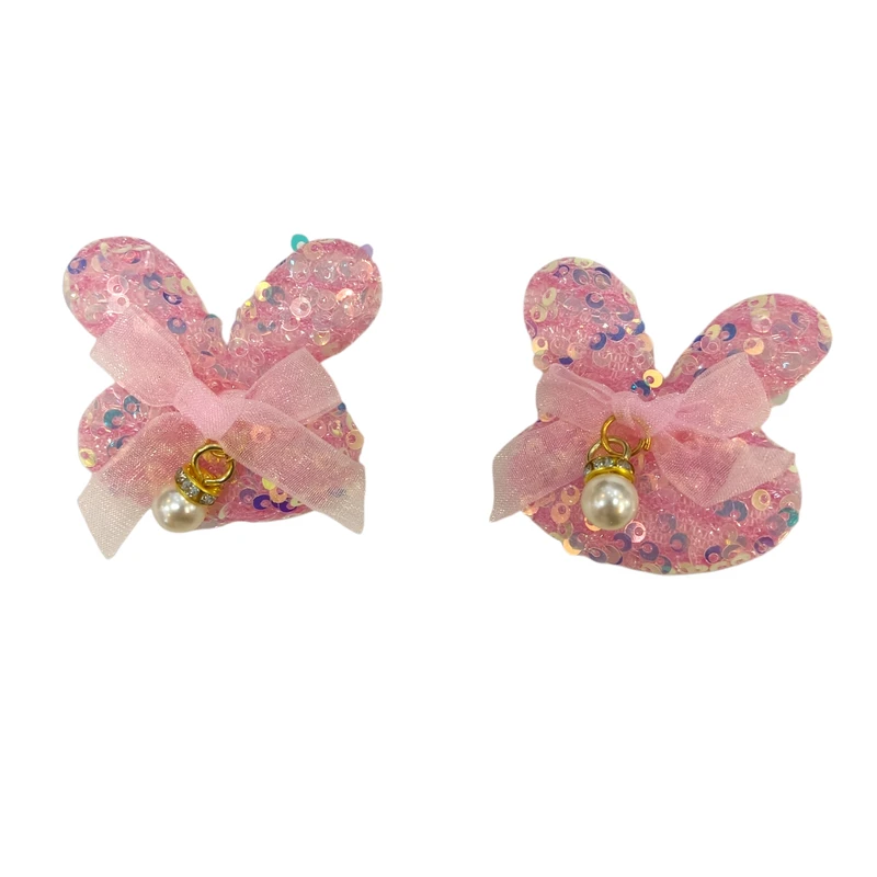 گیره مو دخترانه مدل انبری خرگوش مروارید کد VEN-KKK01 بسته 2 عددی