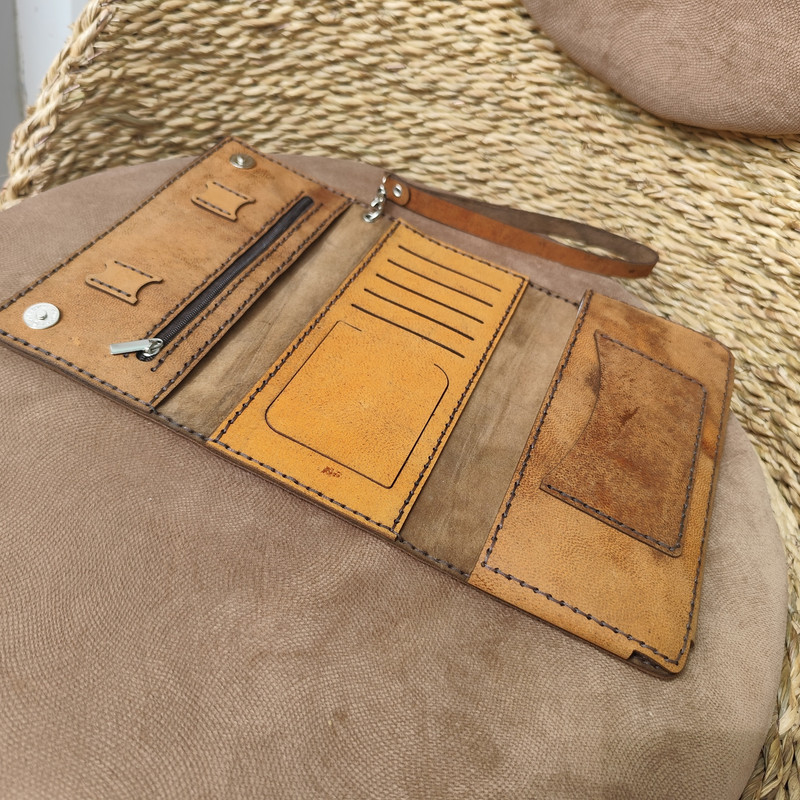 کیف پول مدل کتی چرم طبیعی بزی Sch-w50