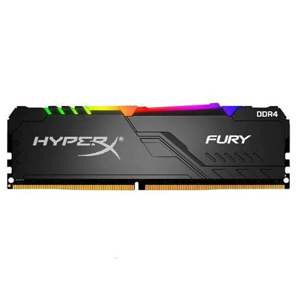رم کامپیوتر DDR4 تک کاناله 3200 مگاهرتز CL16 هایپرایکس مدل Hyperx Fury RGB ظرفیت 8 گیگابایت