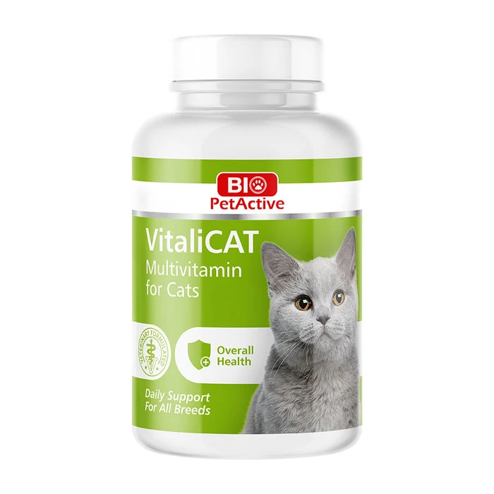 قرص مولتی ویتامین گربه بایوپت اکتیو مدل vitali بسته 150 عددی
