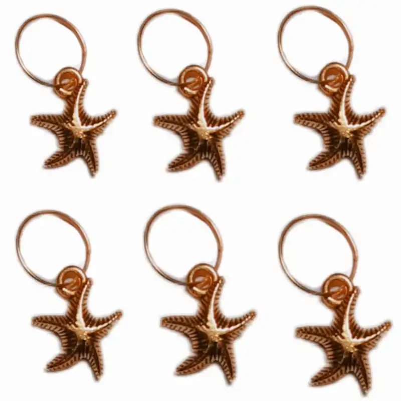 حلقه تزیینی مو طرح ستاره دریایی کد ST 02 بسته ۶ عددی